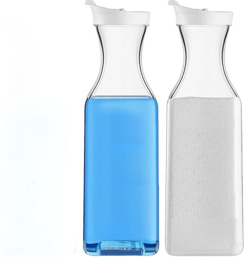 Husalsea Contenitore per Bottiglie di Succo da 1,5L, Barattolo Plastica con Coperchio, Contenitori Riutilizzabili, Contenitori Rettangolari per Succhi, Detersivi per Bucato, Bereali