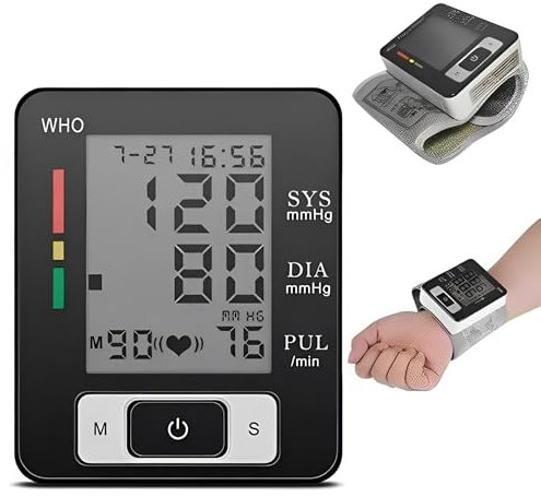 Misuratore di Pressione Braccio bracciale Macchina per polsini BP,Accurato kit automatico per alta pressione sanguigna con polsino largo 22-40 cm