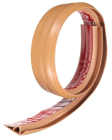 sourcing map Floor Transition Strip 2.8 3.33ft Self Adhesive PVC Carpet to Tile Transition Edging Trim Peel and Stick Cover Strip for Uneven Floors Height 20mm, Yellow Wood Grain