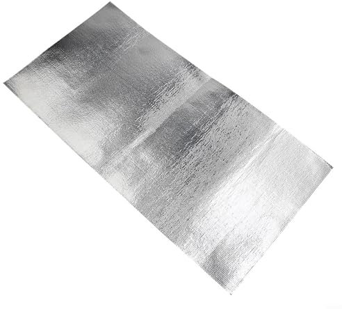 Besshepplo Heat Sheet Aluminized Fiberglass Heat Shield Tape Protection Barrier Thermal Barrier Tape Backed Heat Blanket Car Heat Shield Mat For Hose And Auto Use Heat Insulation Sheet