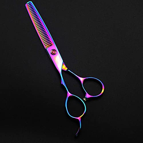 Tijeras de entresacar para Zurdos: Tijeras Profesionales de peluquería para Cortes curvos y Cuidado de Mascotas.