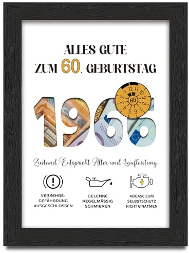 Coolgaga Geschenke zum 60 Geburtstag Mann Frau, Geldgeschenk 60. Geburtstag, Geburtsjahr 1966 Geldgeschenke Verpackung, Geburtstagsgeschenk für Männer und Frauen Papa Opa Kollege Mama Oma