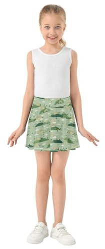 Jupe de tennis pour filles avec short intégré, jupe-short fluide pour petite fille, poches, multicolore, 7-8 Ans