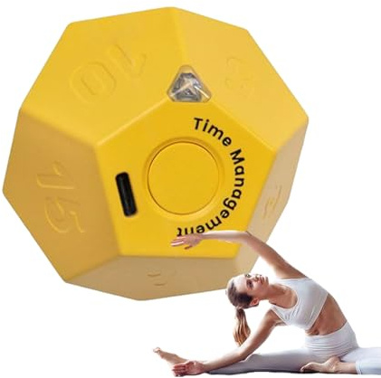 Temporizador Cubo Recargable - Cronómetro Productividad Alarma Escritorio USB | Herramienta Gestión Tiempo Pomodořo | Cuenta Regresiva Cocina, Ejercicio, Estudio | Reloj de Auto-Regulación