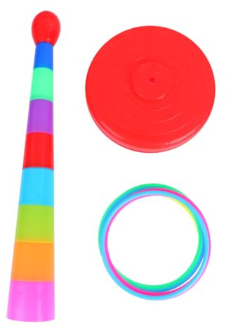 Parliky Jeu de Lancer D'anneaux Colorés 18 Pièces pour Garçon et Filles et Parents, Plastique Robuste, Couleur Aléatoire, Jeu Éducatif de Coordination Œil-Main, Couleur Aléatoire