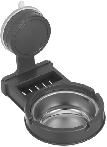 DEARMAMY Suction Cup Ashtray Split Design Prevents Ash Flying Wall Mounted and Toilet for Bathroom Carbon Steel and Plastic Material Indoor Ashtray Organizer for Home and Hotels