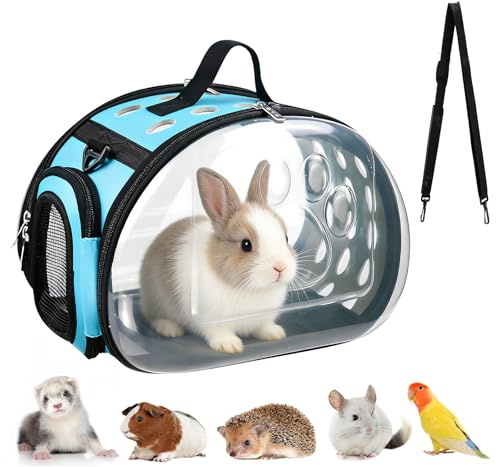 Trasportino conigli e piccoli animali, pieghevole, trasportino per gatti di piccole dimensioni, trasportino per porcellini d'India, coniglio, gatto, uccello, trasportabile a mano/a tracolla, con