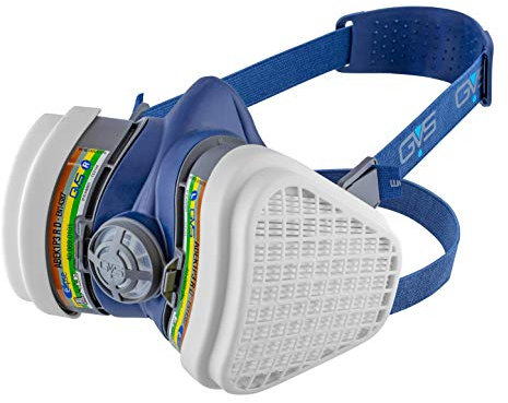GVS SPR490 Maschera Elipse con filtri sostituibili ABEK1P3 per Gas, Vapori, Acidi, Ammoniaca e Polveri, S/M