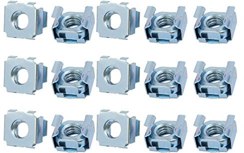 sourcing map 15 Stück M8 65Mn Frühling Stahl Käfigmuttern für Regal Schrank Silber Ton DE de