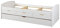 Inter Link - Cama nido - Cama con almacenaje - Cama con cajones en MDF - 2 plazas 90x200 cm - 3 cajones de almacenaje - Madera maciza barnizada en blanco - Sin somier ni colchón - 90x200 cm - Rieka
