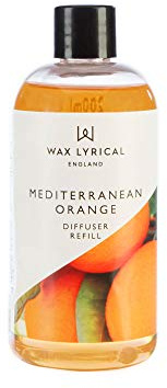 Wax Lyrical Mediterranean Orange Reed Diffuser Refill - 200ml | Refreshing Orange Citrus Scent | Made in England
