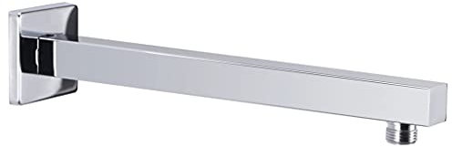 vidaXL Barra de Soporte Ducha Cuadrada Brazo Estabilidad Cuarto de Baño Agua Alcachofa Pared Duradera Acero Inoxidable 201 Plateado 30 cm
