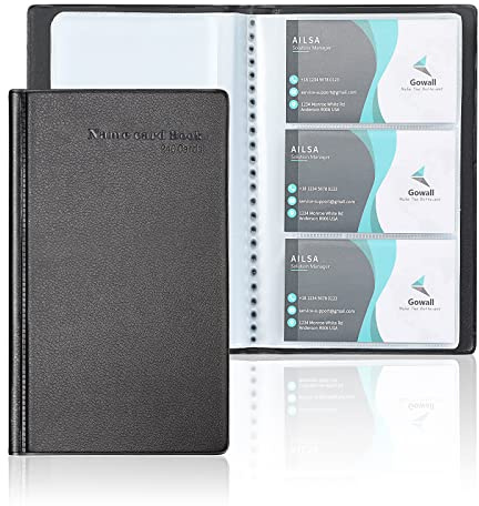 Organizador de tarjetas de visita con capacidad para 240 tarjetas, portatarjetas portátiles para hombres y mujeres, carpeta de tarjetas de visita, libro de tarjetas de visita profesional, soporte para