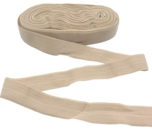 DHER Baumwollband nähen twill-band Einfassband Baumwolle Nahtband 10m Nähen Saumstreifen 2cm breit elastisches Saumband Kleidung gefaltetes elastisches Band unten Saumband Kleidungsstück (Hautfarbe)