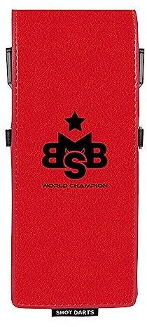 Shot! Dart Case Michael Smith Bully Boy Drop In Case Darttasche Wallet Aufbewahrung für 1 Dartset und Zubehör wie Flights und Schäfte (Rot)