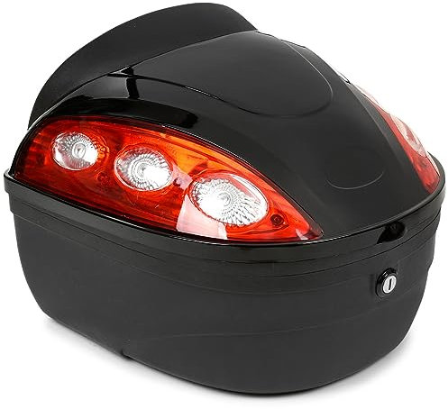 SEVICO Motorradkoffer Top-Case Roller und Motorrad Koffer Schwarz Motorradtasche Helmkoffer für Roller Universal Topcase Top Back Box Motorrad oder Quad X4 33x33x26 cm 5kg