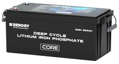 Renogy 300Ah 12V LiFePO4 Battery, Lithium Leisure Battery with Self-heating Function, 5000+ Deep Cycles, IP 65 and BMS Protection, Support 4S4P Connection for Caravan and Off Grid System