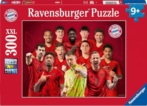 Ravensburger Kinderpuzzle 12004000 - FC Bayern München Saison 2024/25-300 Teile XXL FC Bayern München Puzzle für Kinder ab 9 Jahren