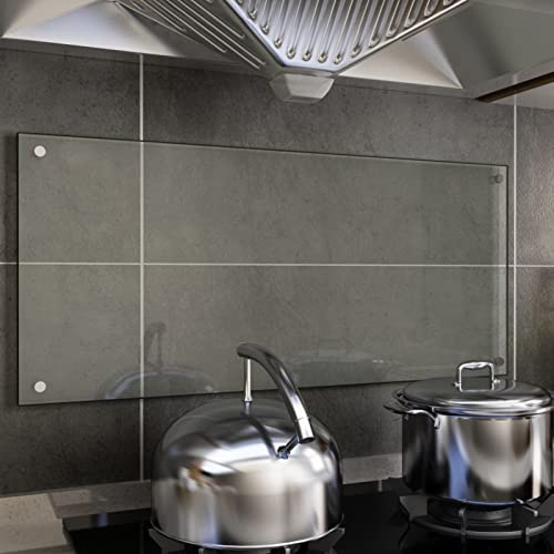 Homgoday Pare-brise de cuisine pliable, protection murale, poêle, anti-adhésif, protection anti-éclaboussures, pour cuisine, transparent, 90 x 40 cm en verre trempé
