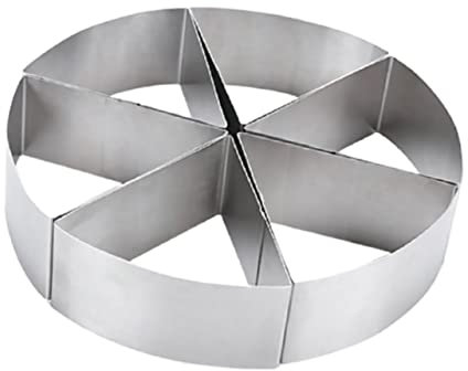 COLLBATH 6pcs Stainless Steel Cake Cutting Mold Set Triangle Mousse Cake Slicer Cutter Baking Tool for Home and Professional Use