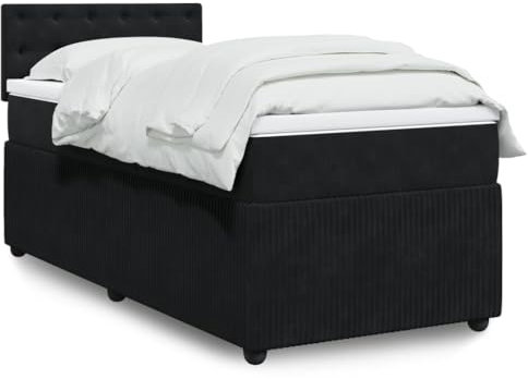 qohoio Boxspringbett mit Matratze Schwarz 80x200 cm Betten Bett Mit Matratze Bett Boxspringbett Schlafzimmer MöBel Samt - 3289904