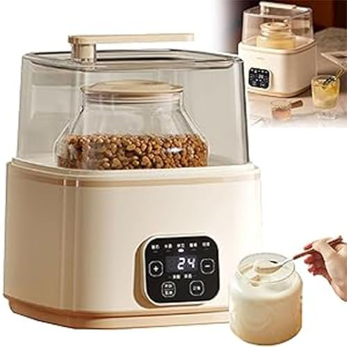 OZMDXKJ Máquina Yogur Fácil Limpiar, Máquina Fermentación Yogur Automática 1 a 2L 2 Modos Fermentación: Fermentación Completamente Cerrada/Semicerrada para Encurtidos Yogur,White