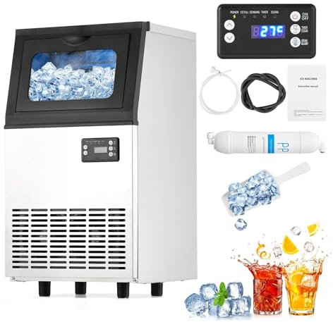 KLYDBMYT Macchina per Ghiaccio Trasparente ad Alta capacità con Funzione di Pulizia Automatica, per casa, Bar, Hotel, Ristorante