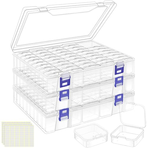 LINYAPRY Bead Organizer Box, 138 Pcs Small Bead Organizers and Storage Plastic Cases, Mini Clear Bead Storage Containers Boxes with Hinged Lid for Diamond Painting Accessories, Jewelry, Crafts