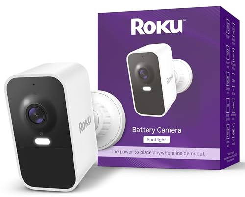Roku Battery Camera for Home Security - New Weather-Resistant Indoor & Outdoor Wireless Camera & Pet Monitor with 1080p HD & Two-Way Audio - Rechargeable, Motion Detection & Wi-Fi