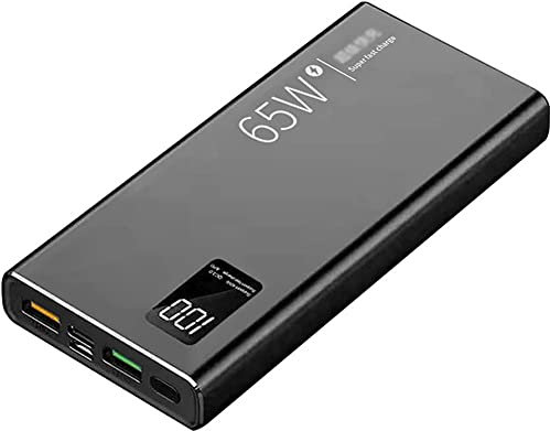 Power Bank a ricarica rapida, 65 W 50000 mAh, Pd 20 W Qc0 Fast Pack con LED, alimentazione cellulare e altro, 50000 mAh,