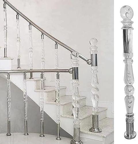 Newel Post Cap Finial for Staircase & Deck Railing - Modern Design with Metal Base - for Interior & Exterior Use