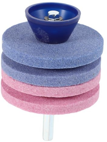 SOLUSTRE Affilatrice per Tosaerba e Affilacoltelli da Giardino, Mola Doppio Strato Resistente, Temperamatite Portatile Compatibile, per Uso Domestico e Industriale