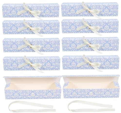 POPETPOP 10stücke Blaue Geschenkboxen Aus Stabilem Karton Elegante Faltbare Schokoladenverpackungen Für Weihnachten Geburtstag Hochzeit Und Feier Praktische Treat Box Für Süßigkeiten Und Kl
