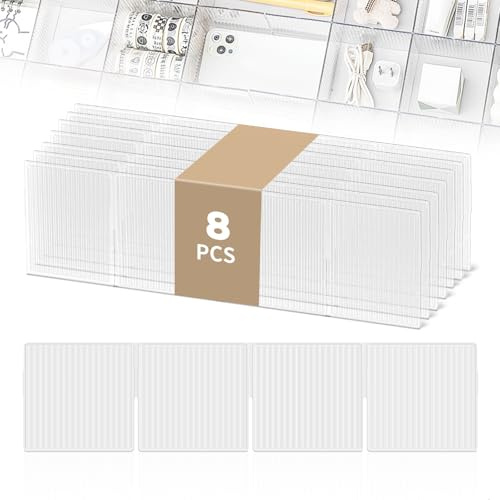 letuxaamz Separatori Per Cassetti, Separatori Trasparenti Per Cassetti, Organizer Per Divisori per Cassetti, Separatori Per Cassetti Alti 7 Cm Per Biancheria Intima, Calzini, Cosmetici, Comò, 4 Pezzi