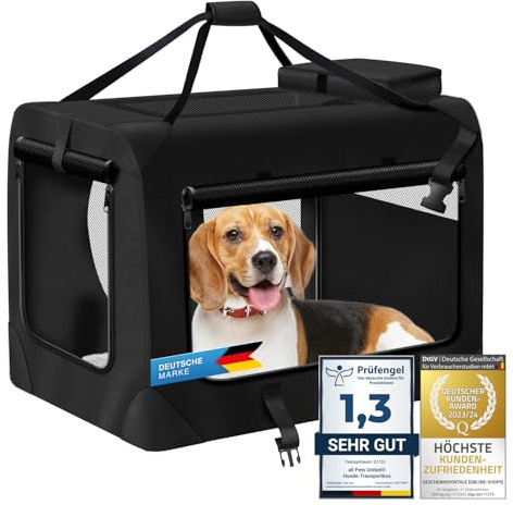 Hundtransportbox Djur Hundbox Transportväska hopfällbar Hundväska Husdjurstransport Andningsbar & Vattenavvisande för hundar & katter (L - 70x52x52 cm)