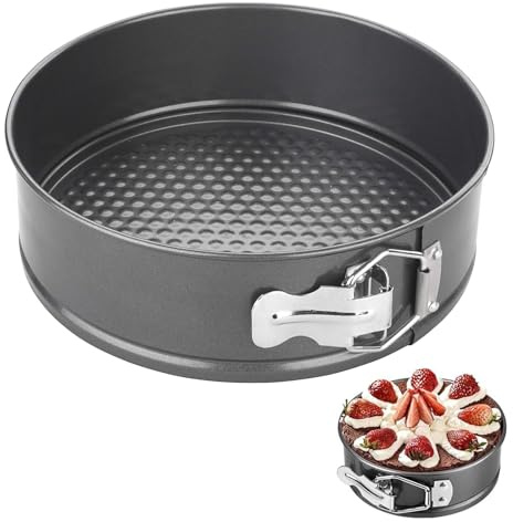BaiDekun Springform 18cm Rund, Backform 18 cm Rund Kuchenform mit Antihaftbeschichtung, Kuchenbackformen für Käsekuchen und Mousse, Schwarz, 1 Stück