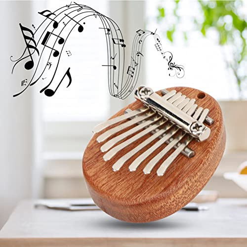 Yctze 8 Nycklar Thumb Piano med Hjärtformad Bärbar Akrylmusikälskare och Dekorationer (Oval logg)
