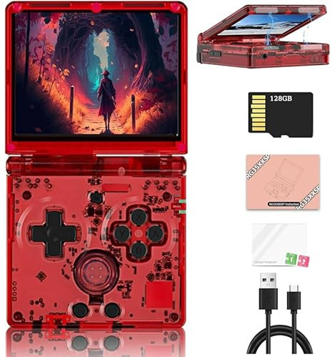 Velaryx RG35XXSP Consola Retro Portatil Abatible – Pantalla IPS 3.5” HD, Emulador +30, Consola Juegos Clásicos con Batería 3300mAh – Consola portátil, WiFi 5G, HDMI, Salida TV, 128GB +10000 Juegos