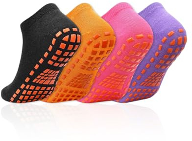 HUVZOR 4 pièces Chaussettes Pilates Yoga Chaussettes Antidérapantes/Antidérapantes, Chaussette Antidérapante Pour Femmes Et Hommes Pour Arts Martiaux Barre Ballet Fitness,Taille Unique