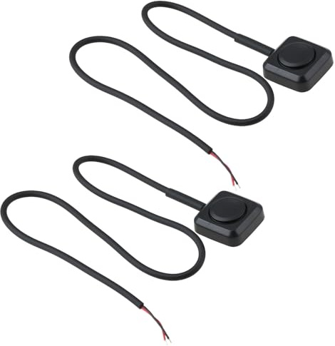 VGOL 2 Interruptores Pulsadores Momentáneos de 12 V Y 24 V con Cable de 30 Cm Compatibles con Sistemas de Reinicio Y Alarma de Timbre