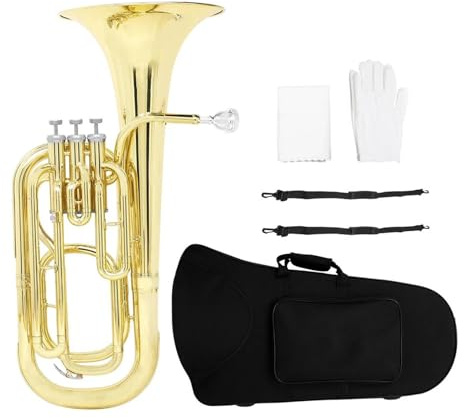Bb Euphonium B Euphonium 3 Tasten Vertikales Tenorhorn Messingkorpus Bariton Musikinstrumente Inklusive Zubehör