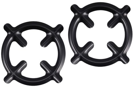 TOYANDONA Support pour Cafetière Moka en Fer Noir Stable et Facile à Utiliser Lot de 2 Pièces pour Cuisinière à Gaz, Maison ou Restaurant