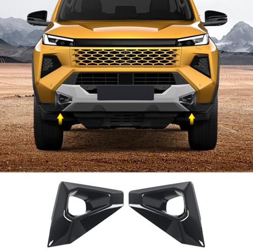 Front fog lamp frame is suitable for 2026 Toyota Hilux front fog lamp decorative cover ABS material paste installation external refit accessories (Black)