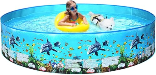 Thickened PVC Foldable Dog Paddling Pool Pets Kids Indoor Outdoor | Rigid Family Pool, No Inflation, Dog Paddling Pool, Small Kids Pool, Summer Toys