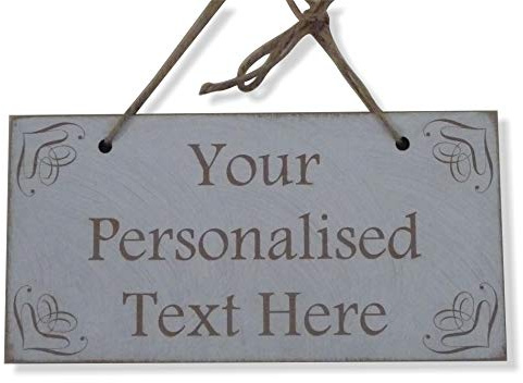 Tu texto personalizado cartel de madera placa shabby chic con texto personalizado regalo