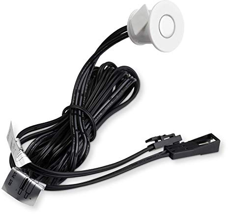 SO-TECH® - Sensor táctil LED SO4 en color blanco, diámetro de 22 mm, con función de atenuación, 12 VCC, máx. 24 W, con miniconector LED (miniAMP), interruptor de sensor de movimiento, interruptor