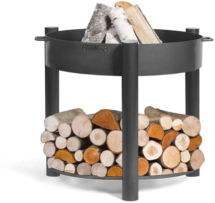 Cook King Panama Feuerschale Ø80cm - BBQ Feuerschalen für den Garten - Feuerstelle Outdoor & Feuertonne - Terrasenofen aus Legierter Stahl - Feuerkorb für den Garten - Holzofen Mit Füße - 80x80x30cm