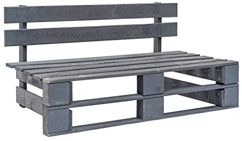 vidaXL Outdoor-Bank Paletten Holz Grau