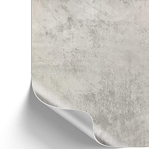 [16,61€/m²] Klebefolie in grauer Beton-Optik I inkl. Rakel & eBook mit Profitipps I Selbstklebende Deko Folie für Möbel & Küche & abwaschbar I Möbelfolie in Beton Stein-Optik (200 x 45cm)