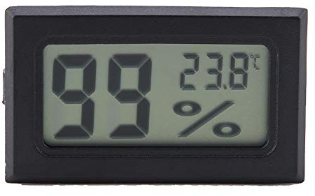 Oumefar Misuratore Digitale Wireless Temperatura Esterna Interna Calibro di umidità Termometro Igrometro per rettili Terrarium Custodia per Animali Domestici (Senza batterie Incluse)